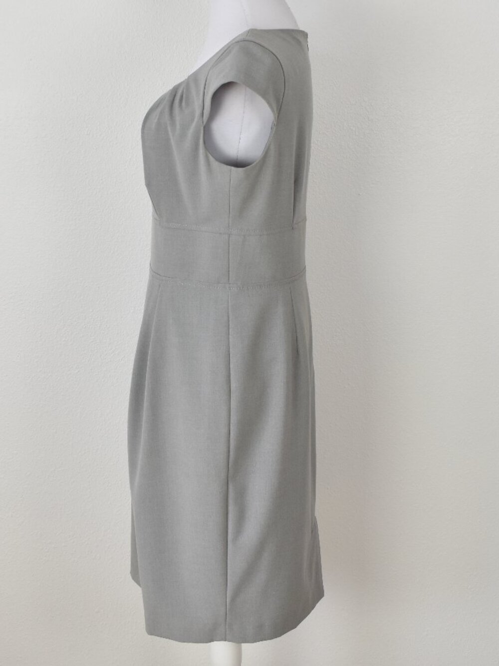 Calvin Klein Fitted Pleated Sheath Dress Gray - 10 - Picture 8 of 9